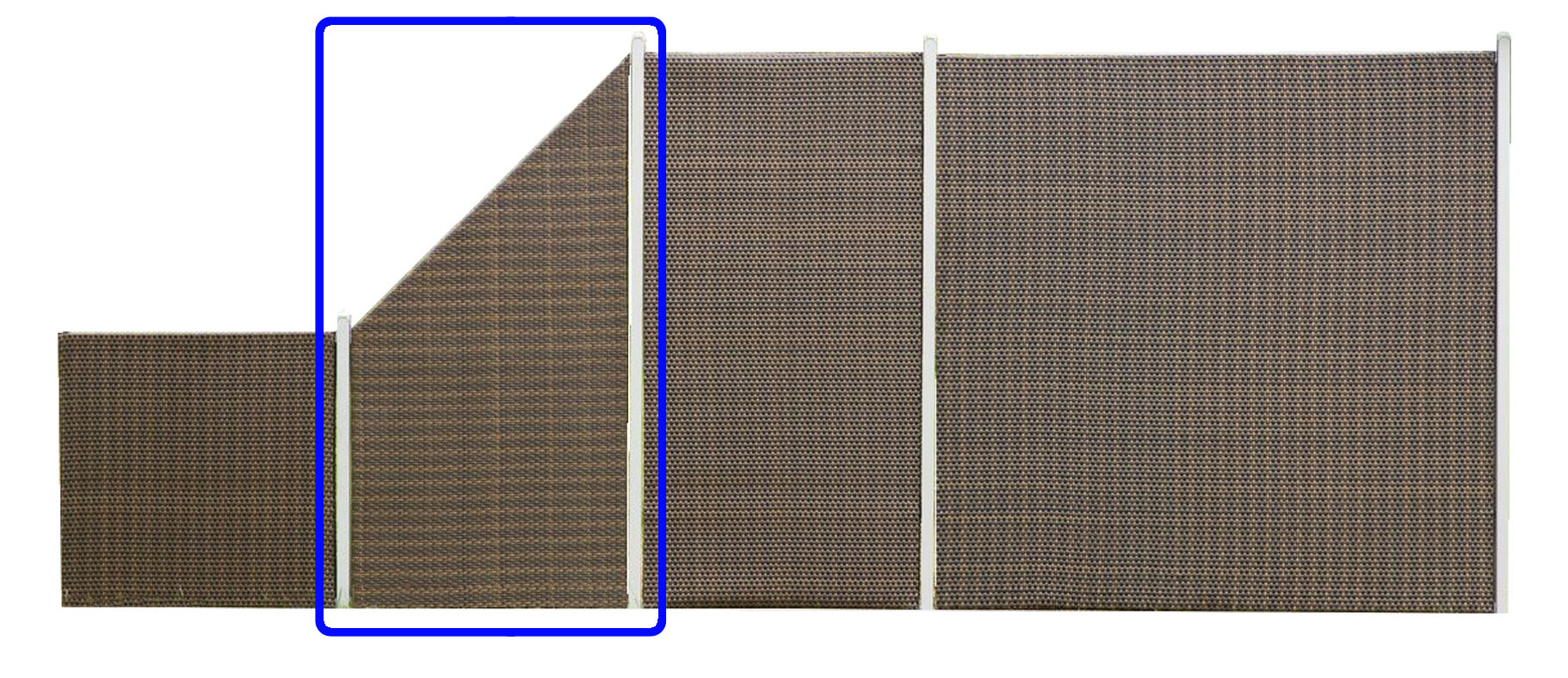 Płot Panelowy Dwustronny 180x180cm Technorattan – kolor brąz jasny + ciemny